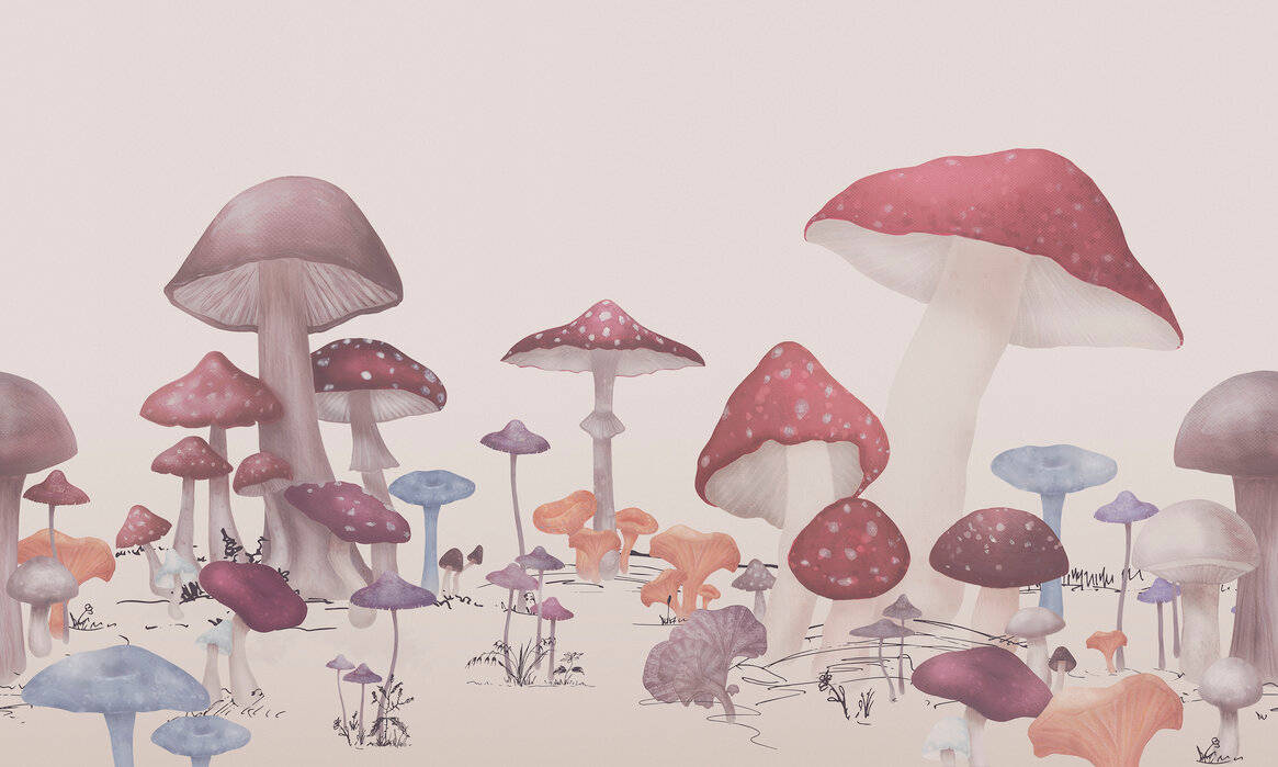 Background image of mushrooms